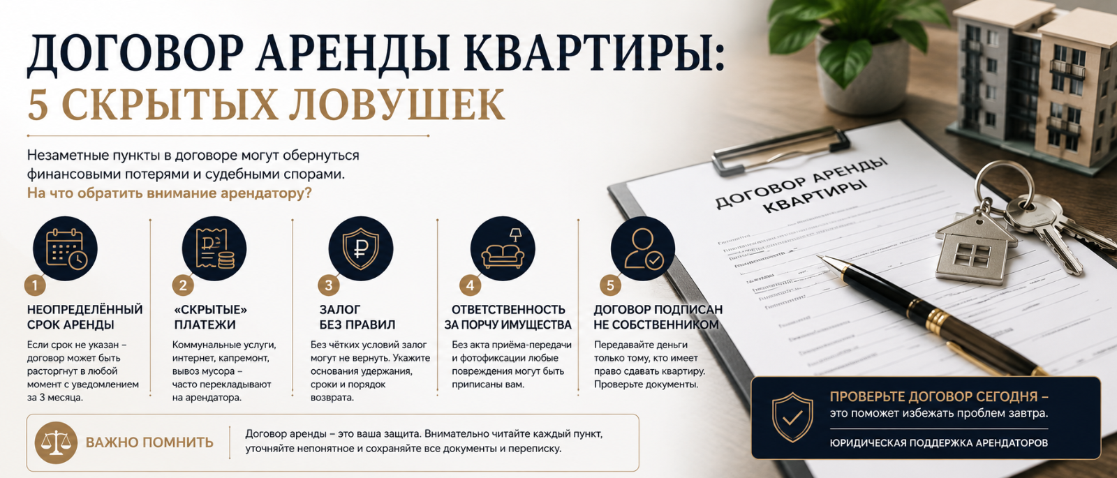 Юрист Нефедов Егор Михайлович объясняет: Договор аренды квартиры – 5 скрытых ловушек