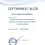 Сертификат - Соснин Сергей Александрович
