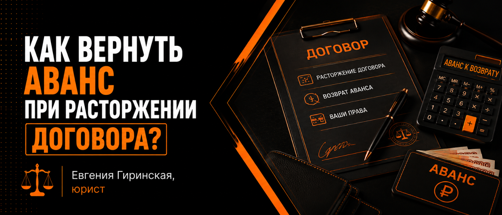 Юрист Гиринская Евгения Александровна объясняет: Как вернуть аванс при расторжении договора