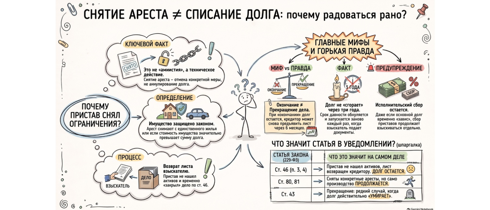 Юрист Арзуманов Армен Валерьевич объясняет: Приставы сняли ограничения (аресты) без взыскания, или «пиррова победа»
