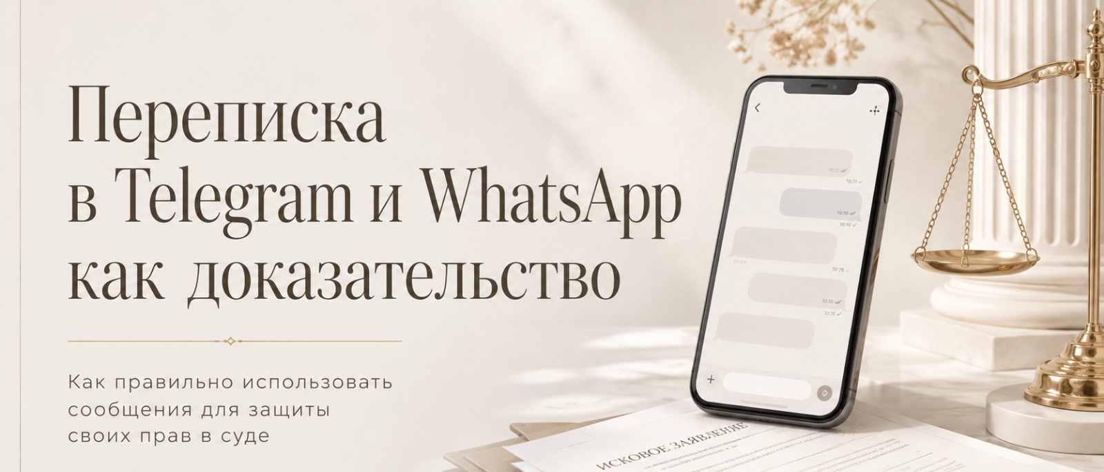Юрист Кудряшова Милана Александровна объясняет: Переписка в Telegram и WhatsApp как доказательство в суде: когда скриншоты действительно работают