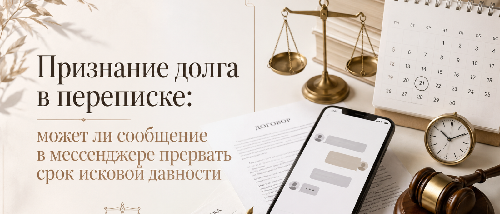 Юрист Кудряшова Милана Александровна объясняет: Признание долга в переписке: может ли сообщение в мессенджере прервать срок исковой давности