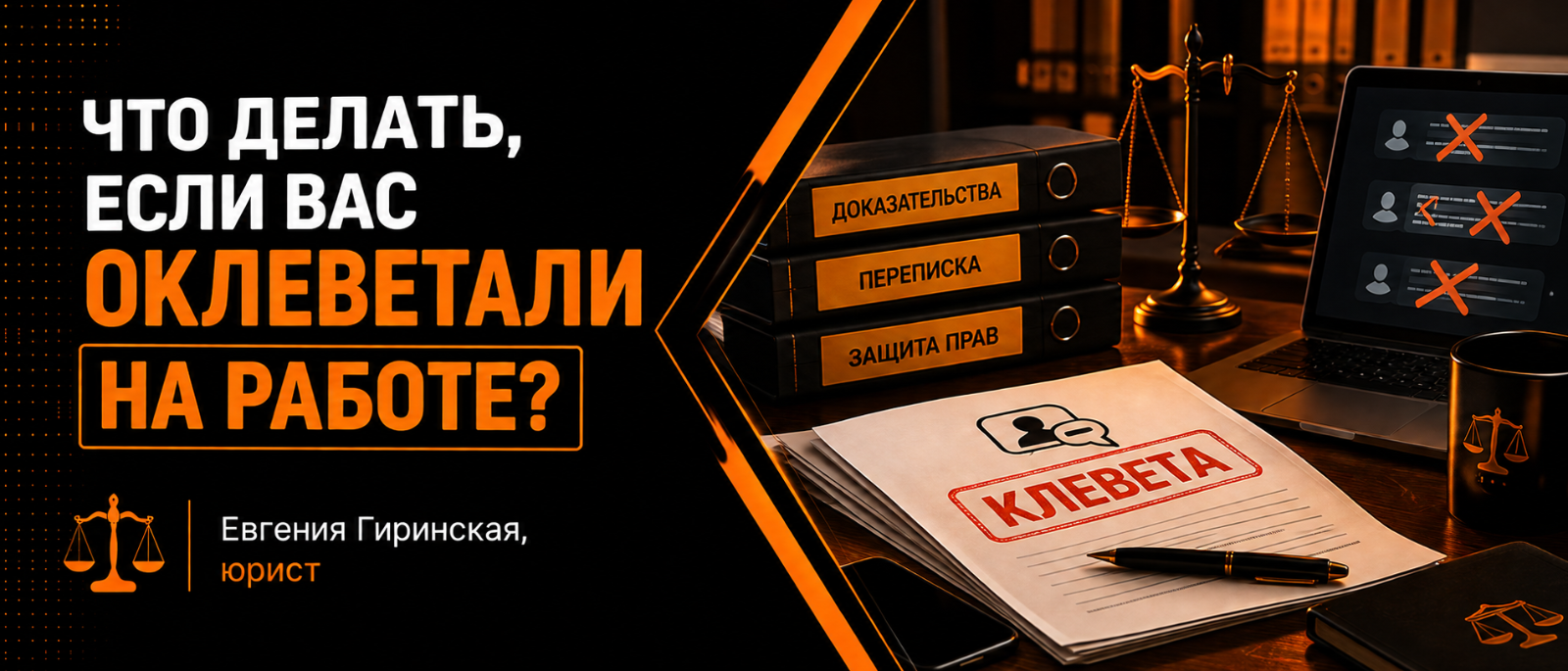 Юрист Гиринская Евгения Александровна объясняет: Что делать, если вас оклеветали на работе