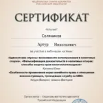 Сертификат 2 - Соляников Артур Николаевич