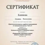 Сертификат - Каюмова Эльвина Фанзилевна