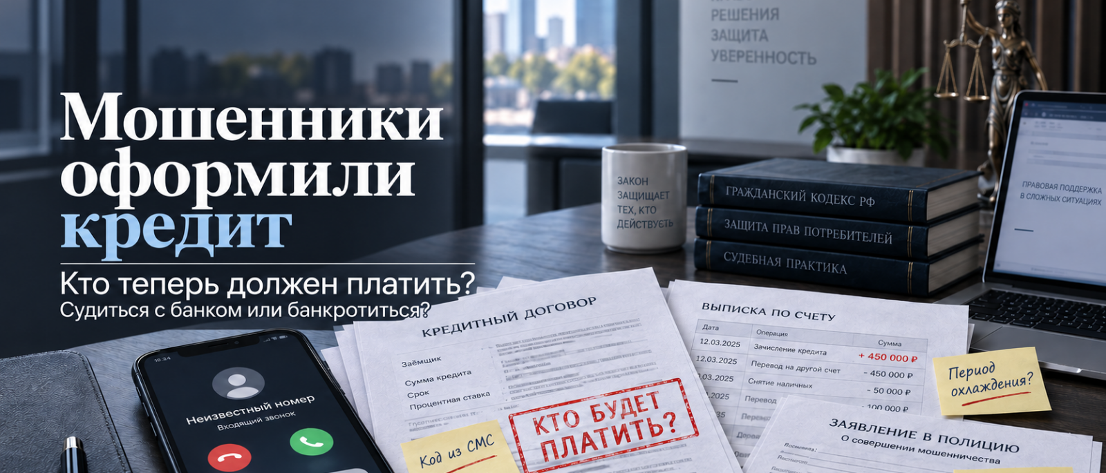 Юрист Изосимов Иван Дмитриевич объясняет: Мошенники оформили на вас кредит. Кто теперь должен платить и причем здесь банкротство