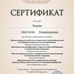 Сертификат 6 - Лицова Анастасия Владимировна