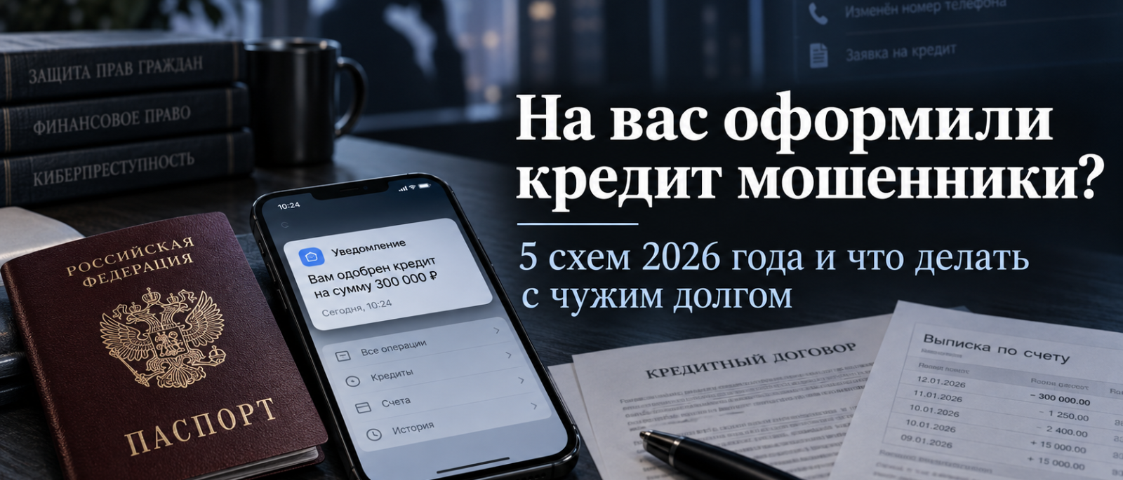 Юрист Изосимов Иван Дмитриевич объясняет: На вас оформили кредит мошенники: 5 схем 2026 года и что делать с чужим долгом