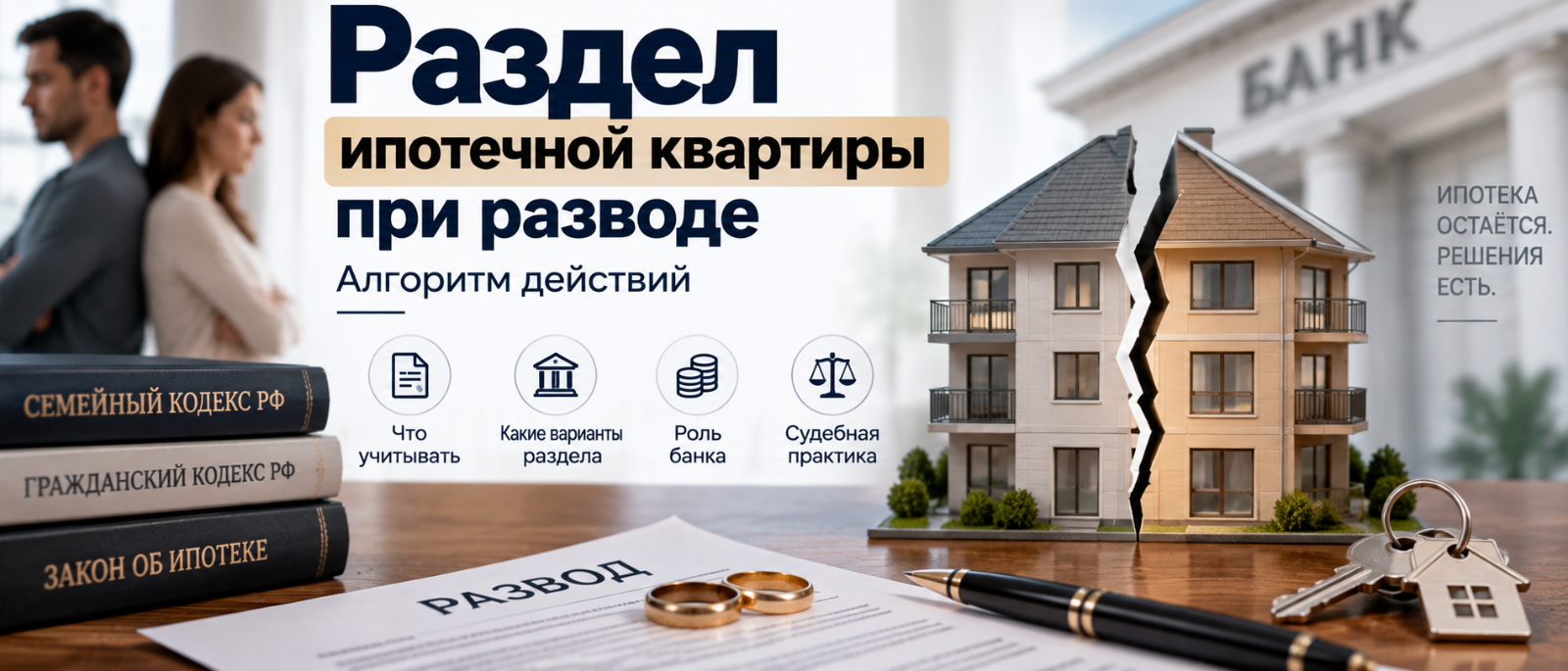 Юрист Нефедов Егор Михайлович объясняет: Раздел ипотечной квартиры при разводе: алгоритм действий