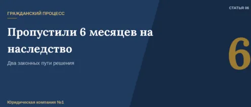 Пропустили 6 месяцев для вступления в наследство? Есть два законных выхода