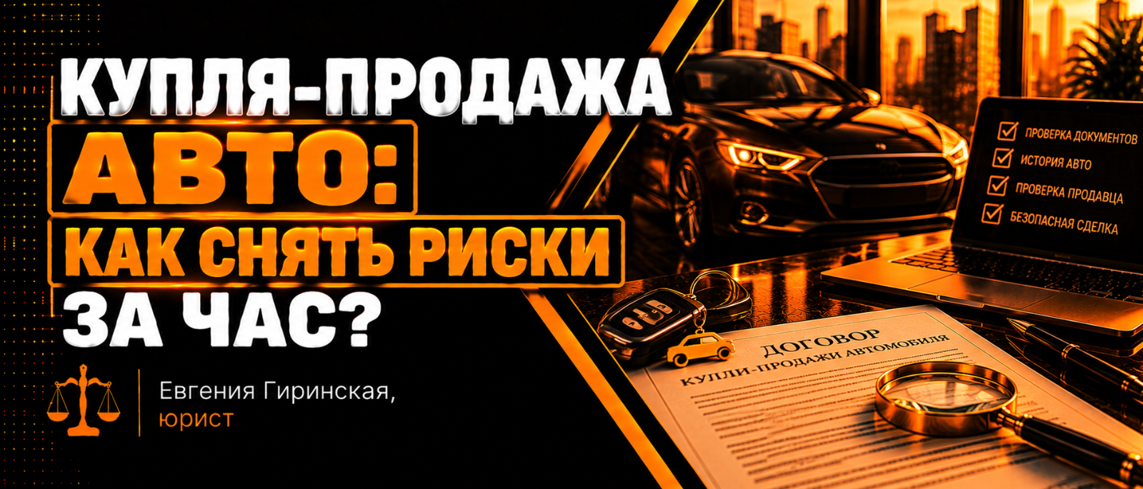 Юрист Гиринская Евгения Александровна объясняет: Купля-продажа авто: как снять риски за час