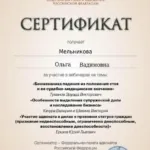 Сертификат - Мельникова Ольга Вадимовна