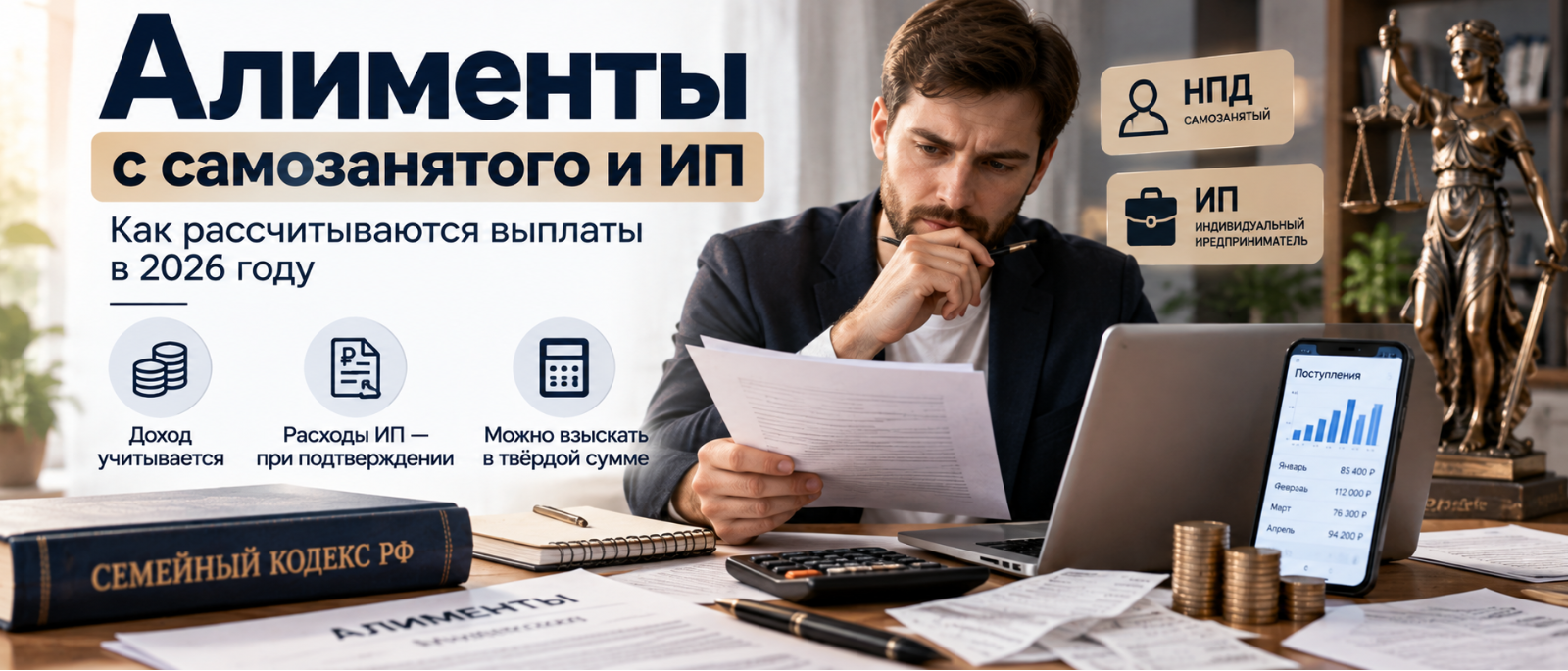 Юрист Нефедов Егор Михайлович объясняет: Алименты с самозанятого и ИП в 2026 году