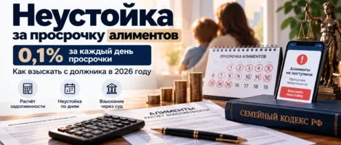 Неустойка за просрочку алиментов в 2026 году