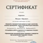 Сертификат за вебинар 25.03.22 (6 часов) - Карелин Михаил Юрьевич