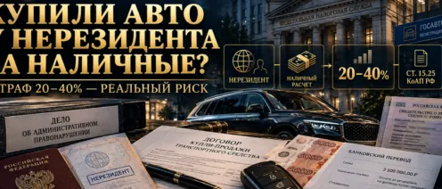 Наличный расчет при покупке автомобиля у нерезидента может повлечь штраф 20–40%