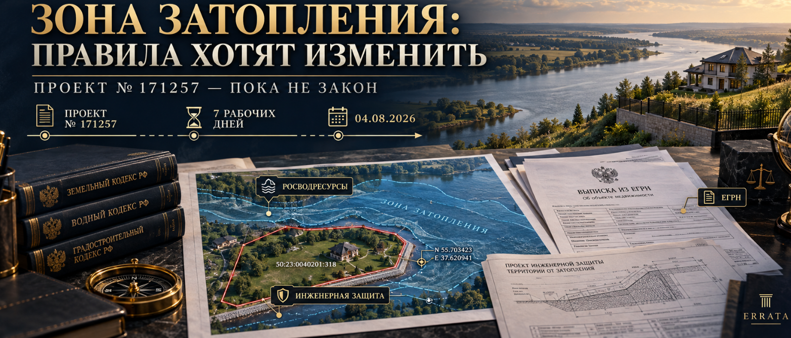 Адвокат Владимиров Вячеслав Викторович объясняет: Минприроды предлагает изменить порядок корректировки зон затопления и подтопления