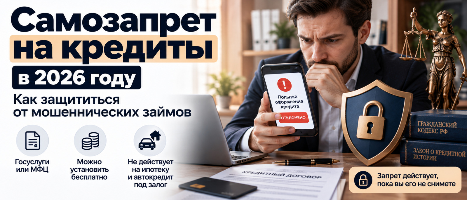 Юрист Нефедов Егор Михайлович объясняет: Самозапрет на кредиты в 2026 году: как защититься от мошеннических займов