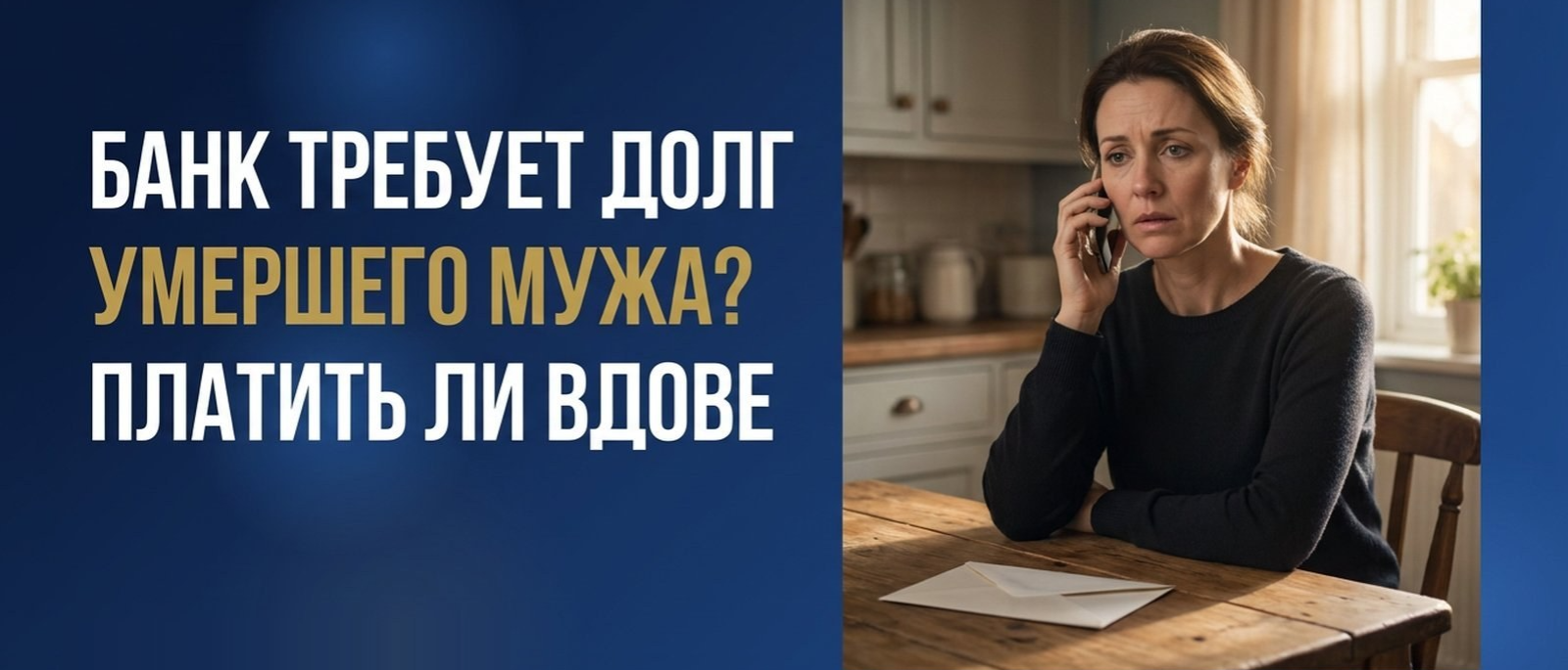 Юрист Кокорева Виктория Андреевна объясняет: Банк требует долг умершего мужа: платить ли вдове и сколько